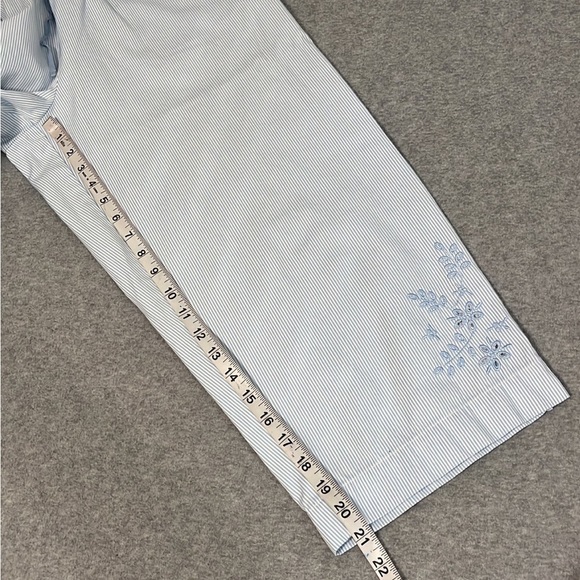 Vintage Sarah Bentley Cropped Pants Size Small Coastal Striped Pullup High Rise - Picture 5 of 8